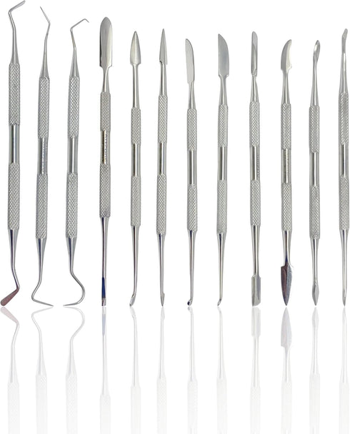 CYNAMED Stainless Steel Spatula Wax & Clay Sculpting Tool Carver Set (12PK)...
