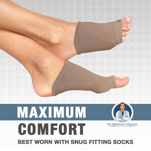 Dr. Frederick's Original Arch Support Sleeve Set - 2 Pieces - Soft Gel Sleeves for Flat Foot Pain - Arch Support - Plantar Fasciitis Pain Relief -...