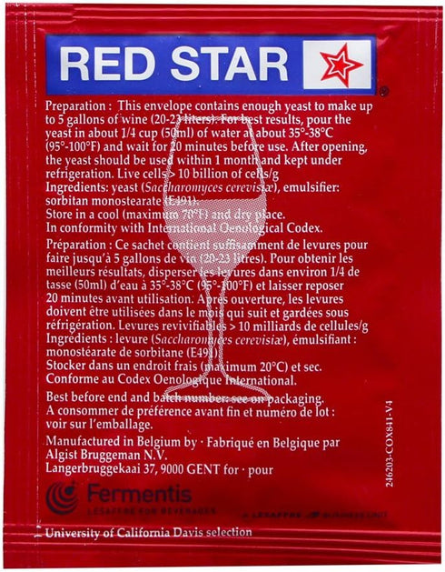Homebrewers Outpost - 40839-MB Dry Wine Yeast - Montrachet (5 g) (Pack of 10)...