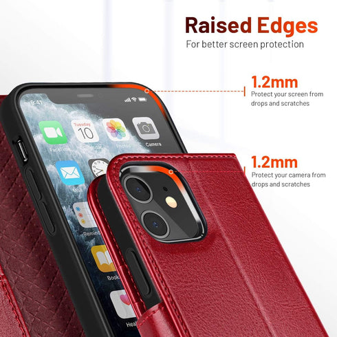 OCASE Compatible with iPhone 12 Case/Compatible with iPhone 12 Pro Wallet Case, PU Leather Flip Case with Card Holders RFID Blocking Kickstand Pho...
