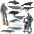 Ocean Sea Marine Animal Figure Toys Playsets 12 PCS Diver Whale Model Toy Desktop Decoration Collection Party Favors Toys for Boys Girls Kids...