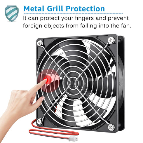 GDSTIME Dual Ball Bearings 120mm x 120mm x 25mm 5 inch 12v Brushless DC Cooling Exhaust Fan, For Desktop...
