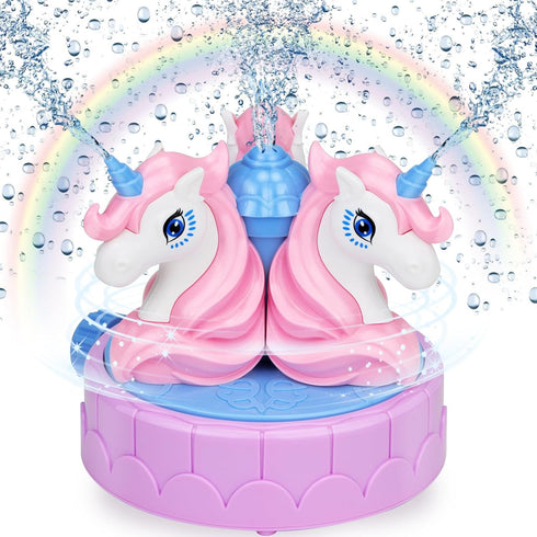 Sprinkler for Kids Outdoor Water Toys: Backyard Spinning Unicorn Toddler Sprinkler Toy - Summer Outside Toys Attaches to Garden Hose Splashing Fun...