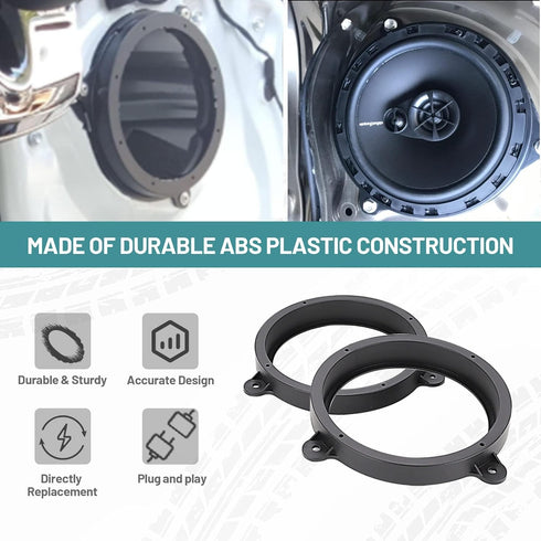 for Subaru 6.5 Inch Rear Door Speaker Adapter Bracket W/ Speaker Harness 1998-2020 WRX Forester Impreza XV Crosstrek Replace Rear Door Speaker Spa...