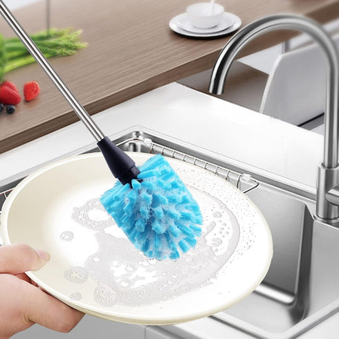 Stainless Steel Long Handle Water Bottle Brush, Flexible Scrubbing Brush for Cleaning Water Bottles, Baby Water Bottles, Glassware, Food Jars, Spo...