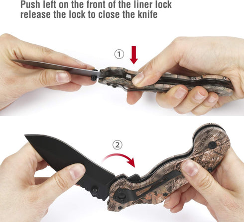 Mossy Oak Folding Tactical Pocket Knife for Men, Camo Pocket Knife with 3 Inch Stainless Steel Drop Point Blade, EDC Tool with Clip...