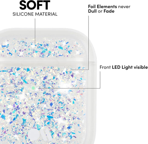 Case-Mate Protective AirPod Case Cover, Soft Silicone Cover with Keychain Ring for Men and Women, Compatible with AirPods Series 1 & 2, Front LED ...