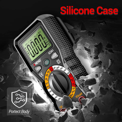 ANENG Digital Multimeter with Case,DC AC Voltmeter,Ohm Volt Amp Meter,Measures Voltage,Current,Resistance,Continuity,Diodes,Electric Tools for Hou...