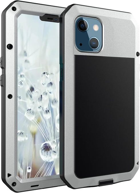 Marrkey for iPhone 13 Case, 360 Full Body Protective Cover Heavy Duty Shockproof Tough Armour Aluminum Metal Case with Silicone Built-in Screen Pr...
