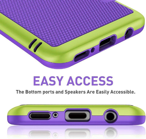 Jeylly S9 Case, Galaxy S9 Case with 2 Pack HD Soft Screen Protector, Contrasting Colors Ultra Slim One-Piece Anti-Slip Rugged Soft TPU Bumper Shoc...
