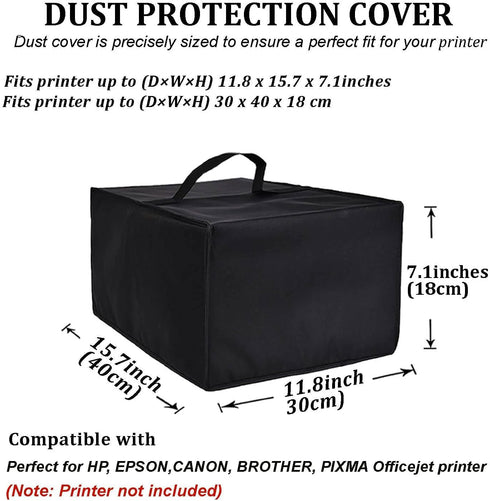 Printer Dust Cover Antistatic Water-Proof Cover Heavy Duty 600D Nylon Dust Sleeve for HP, EPSON,CANON, BROTHER, printer Universal Case Protector f...