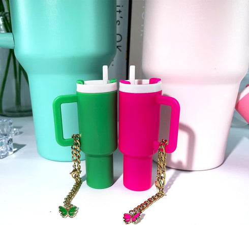 Mini Cup Keychain for Stanley Cup- Cute Mini Tumbler Keychain Chapstick Holder Purse Backpack Charm Accessories...