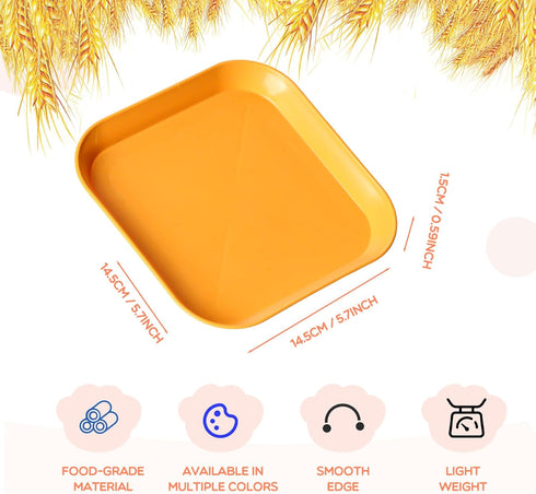 Cat Bowls 6 inch Cat Food Bowl, 4Pcs Whisker Fatigue Free Cat Bowls, Unbreakable Wheat Straw Cat Dishes, Shallow Cat Bowls for indoor cats...