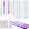 19 Pcs Resin Mold Sets 1 Pcs Case Resin Mould 3 Pcs Pen Shape Silicone Casting Moulds and 15 Ballpoint Refill Pens Silicone Molds for Storage DIY ...