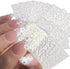 30Pcs/Set Glitter White Flower Nail Art Stickers, Small Floral Self Adhesive Nail Decals Nail Supplies White Flowers with Rhinestones Design- 3D N...