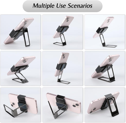 2PCS Upgraded Back Clip Type Metal Phone Holder, Foldable, 360° Rotation, Compatible with All Phones, Portable, Fashionable Desktop Accessory......