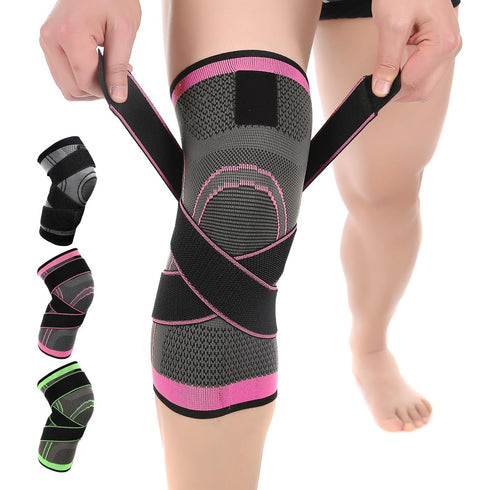 Knee Compression Sleeve with Strap, 1 Pack High Stretch Knee Sleeve Knee Support for Women Men, Knee Braces for Knee Pain Relief Arthritis Meniscu...