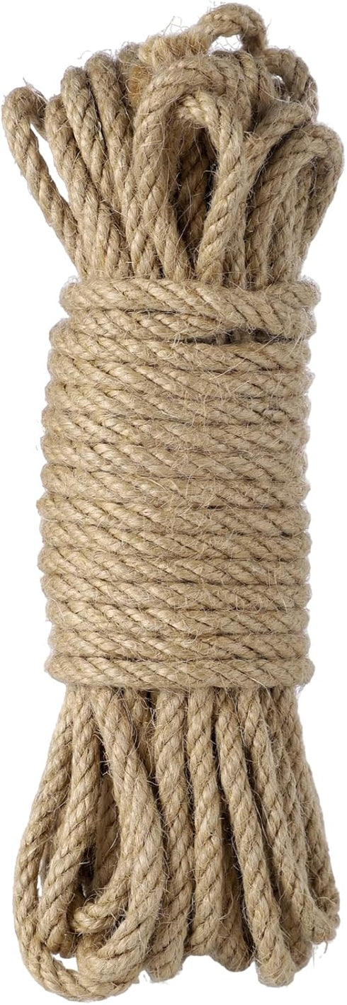 Cat Scratcher Replacement Rope, 33FT Natural Hemp Rope, 1/6" Thickness DIY Hemp Rope for Handicrafts, Cat Tower Repair Rope Cat Tree Rope Replacem...