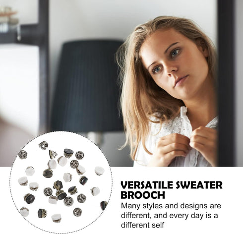 FOMIYES 30Pcs Women Shirt Brooch Buttons Safety Cover up Button Pin Collar Shirt Pin Buttons Sweater Shawl Clips for DIY Crafts Clothing Dress Sup...