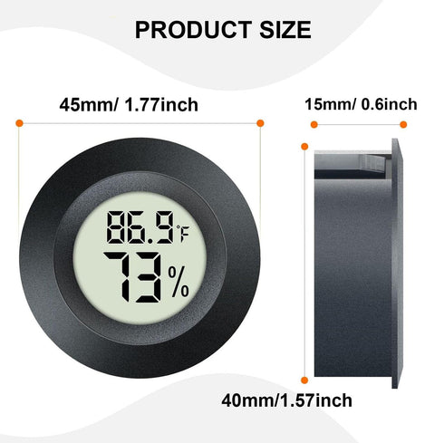 4 Pack Mini Digital Hygrometer Thermometer Gauge, Indoor Outdoor Temperature Humidity Meter for Greenhouse Humidors Incubators Reptile Terrarium J...