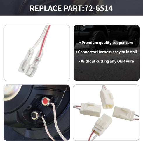 72-6514 Car Speaker Wiring Harness Connector Adapter for Dodge Ram 2000-2020, Chrysler 2004-2017 Aftermarket Front Rear Door Speaker Harness Cable...