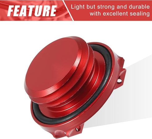 Motoforti Engine Oil Filler Cap Oil Filler Plug Cover Red for Yamaha YZF-R6S YZF-R6 YZF-R3 YZF-R125 YZF-R1 FZ750 FZ600...