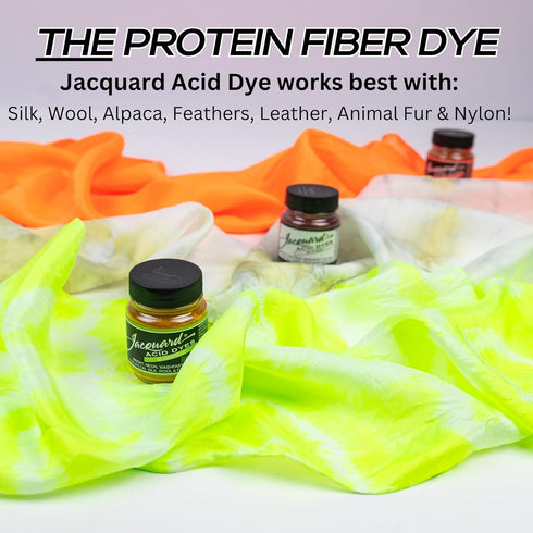 Jacquard Acid Dye 1/2oz Jar Brilliant Blue - Acid Dye for Wool, Silk, Alpaca, Feathers, Cosplay Wigs and Nylon - Powder Wool Dye for Full Coverage...