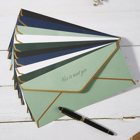 50 Pack #10 Business Envelopes with Gold Border, Self Seal Standard Envelopes with Gold Stickers for Office, Checks, Letter Mailing, Invoices, 4 1...