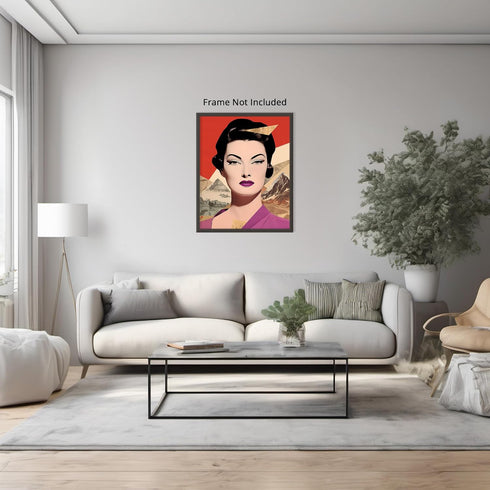 Posterizer 1 pcs-vintage woman with landscapes collage-Retro Art-Abstract & Modern Art-Gift for Art Lovers-Gifts for Women- UNFRAMED Wall Art...
