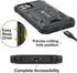 FITO Case for iPhone 12 & iPhone 12 Pro, Dual Layer Shockproof Heavy Duty Case with Screen Protector, Built-in Kickstand (Black, 6.1 inch)...