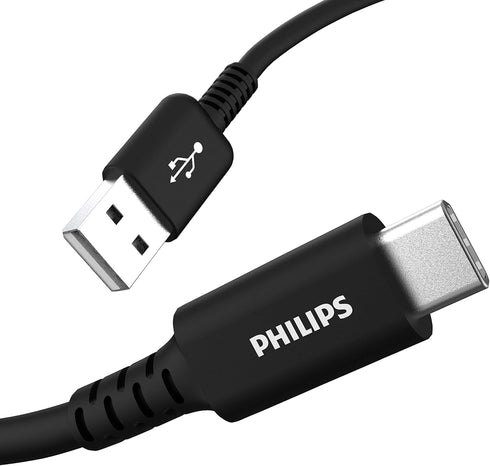 PHILIPS USB-C to USB-A Charging Cable, 6 Ft Cord, USB-If Certified, 15W, for iPad Pro, MacBook Pro, Samsung Galaxy S21/S10/S9/Plus, Google Pixel 5...