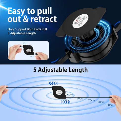 Retractable Car Phone Charger for iPhone 15 Pro Max,2Pack 3.3FT Android Cell Phone Charger Cable Type C Fast Charging for Samsung Galaxy S24 Ultra...