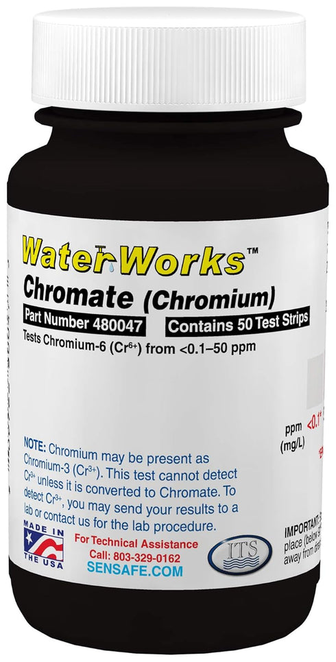 Industrial Test Systems WaterWorks 480047 Chromium (Chromate), 1 Minute and 17 Seconds Test Time, 0.1-50mg/L Range (Bottle of 50)...