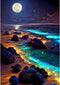 ZQEATRY 5D Beach Diamond Art Kits for Adults, Moon Starry Sky Landscape Diamond Art Kits for Beginners, DIY Full Drill Diamond Dots Paint with Gem...