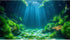Aquarium Background Undersea Soft Algae Coral Reef Terrarium Background Sunlight Rays on Seabed Sandy Backdrop Underwater Plants Moss Fish Tank Ba...
