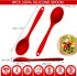 Silicone Spoons for Cooking, Serving Spoons Silicone Cooking Spoons for Mixing, Stirring & Basting, 10 INCHES, Nonstick Heat Resistant (3 PCS Red)...