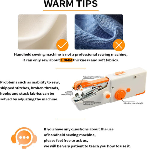 Hand held Sewing Machine, Portable Sewing Machine Handheld for Quick Stitching 33Pcs, Mini Sewing Machine for Beginners Suitable for Home Travel D...