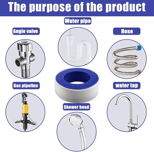 Thread Seal Tape for Plumbers PTFE Pipe Sealant Tape 5 Rolls Teflon Tape for Shower Head Water Pipe 394In Long 5 Or 10pcs...