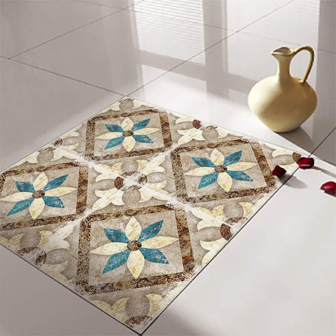 Non-Slip Vinyl Floor Sticker, Waterproof PVC Backsplash Tile Decal, Self-Adhesive Peel and Stick Wall Sticker for Home Décor (Morocco-119, 4Pcs 12...
