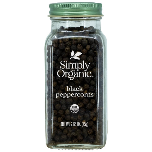 Simply Organic Whole Black Peppercorns, 2.65 Oz...