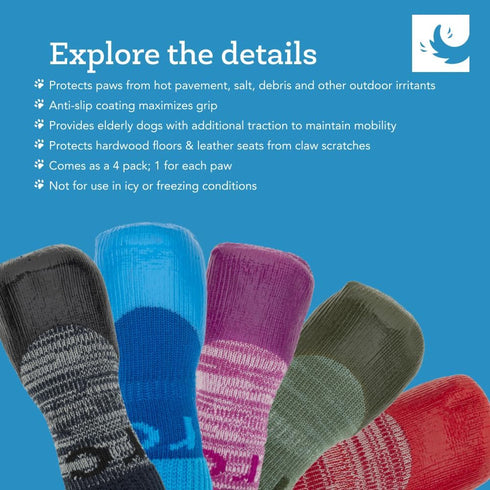 RC Pet Products Sporty PAWks Anti-Slip, Stylish, Functional, Protective Dog Socks | XX-Small, Olive Heather...