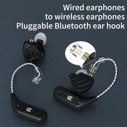 KZ AZ09 Bluetooth 5.2 Module Wireless Waterproof Ear Hook Extra Long Battery Life Bluetooth Cable for KZ ZST/ZSTX/ZS10/AS06/AS10/BA10/ZSR/ES4 (B p...