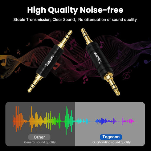 3.5mm Stereo AUX Male to Male Gold-Plated Adapter 2 Pack,3-Pole 3.5mm 1/8 inch TRS Stereo Jack to 3.5mm Stereo Jack Audio Metal Coupler Connector ...