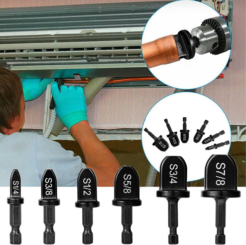 HVAC Repairing Kit?Air Conditioner Copper Tube Expander Swaging Tool ?1/4'' Hex Shank Manual Copper Pipe Swage Tool?Expander Boring Drill Bit 1/4'...