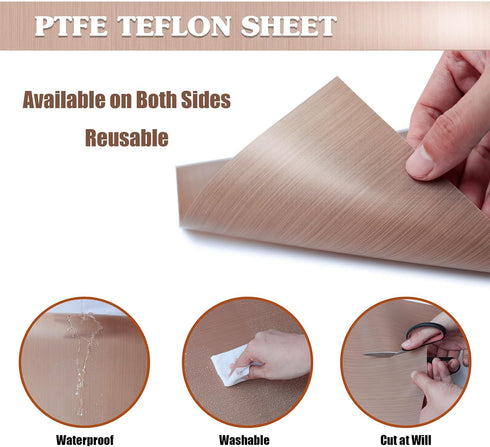 3 Pack Teflon Sheet 12 x 16" and 3 Rolls 10mm X 33m Blue Heat Tape for Sublimation,Heat Transfer Tape,Heat Resistant Tape,Thermal Tape for Heat Pr...