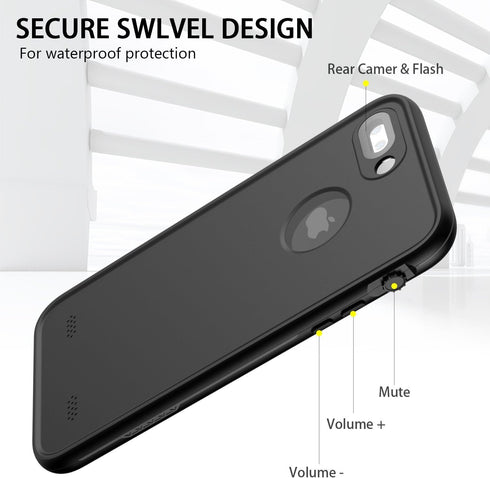 for iPhone 8 Plus & 7 Plus Waterproof Case - Underwater Snowproof Dirtproof Shockproof Cover Black/Gray...