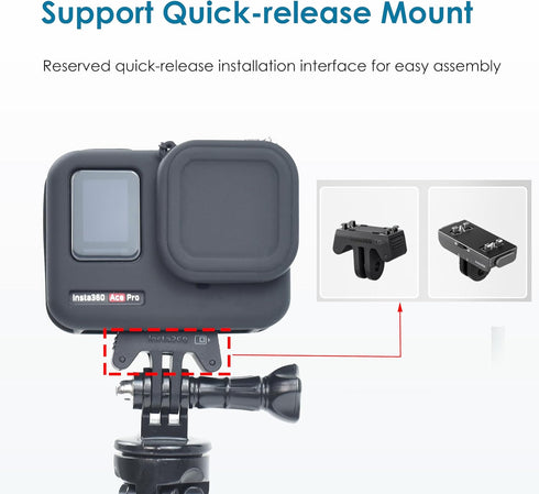 Fotoleey Silicone Case Screen Protector Lens Protector and Lens Cap for Insta360 ace pro...