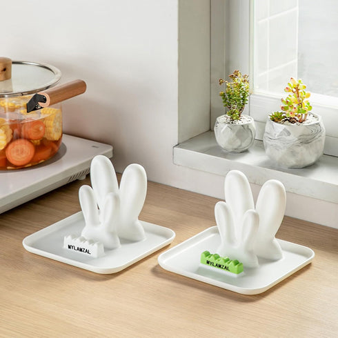 Spoon Rest for Stove Top Pot Lid Holder Kitchen Gadgets Pot Lid Organizer Silicone Mushroom Cute le creuset Spoon Rest Holder Crab Spoon Holder St...