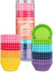 600pcs Paper Cupcake Liners: 1.25 Inches Mini Paper Muffin Liners, Thick & Sturdy, Oil Resistant - 8 Rainbow Colors Baking Paper Cups Cupcake Wrap...