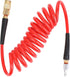 Hromee 1/4-Inch x 10ft Polyurethane Recoil Air Hose with Fittings Compressor Hose with 1/4 in. Industrial NPT Coupler and Plug Kit, Red...